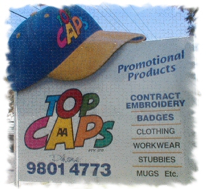 Top Caps Factory Signage
